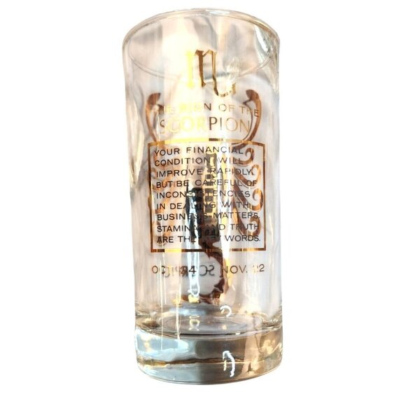 Vintage Mid-Century Libby Zodiac Highball Glasses 23kt Gold  Design Set Of 12 As - Picture 12 of 15